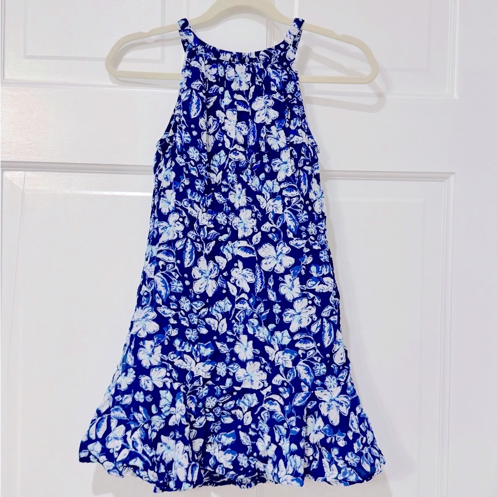 Vineyard Vines Blue and White Floral Dress- Girls Size 5-6Y